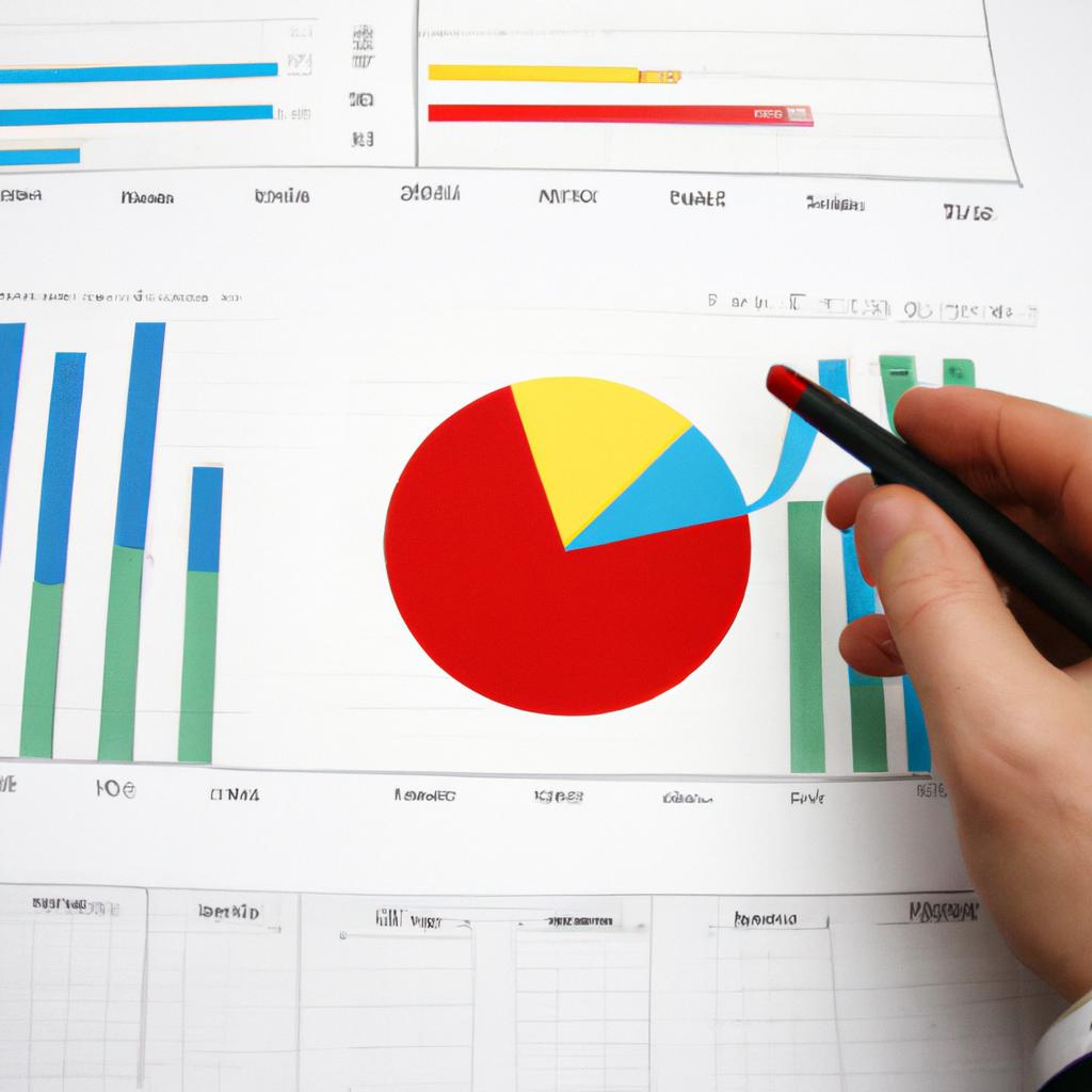 Person analyzing sales data graph